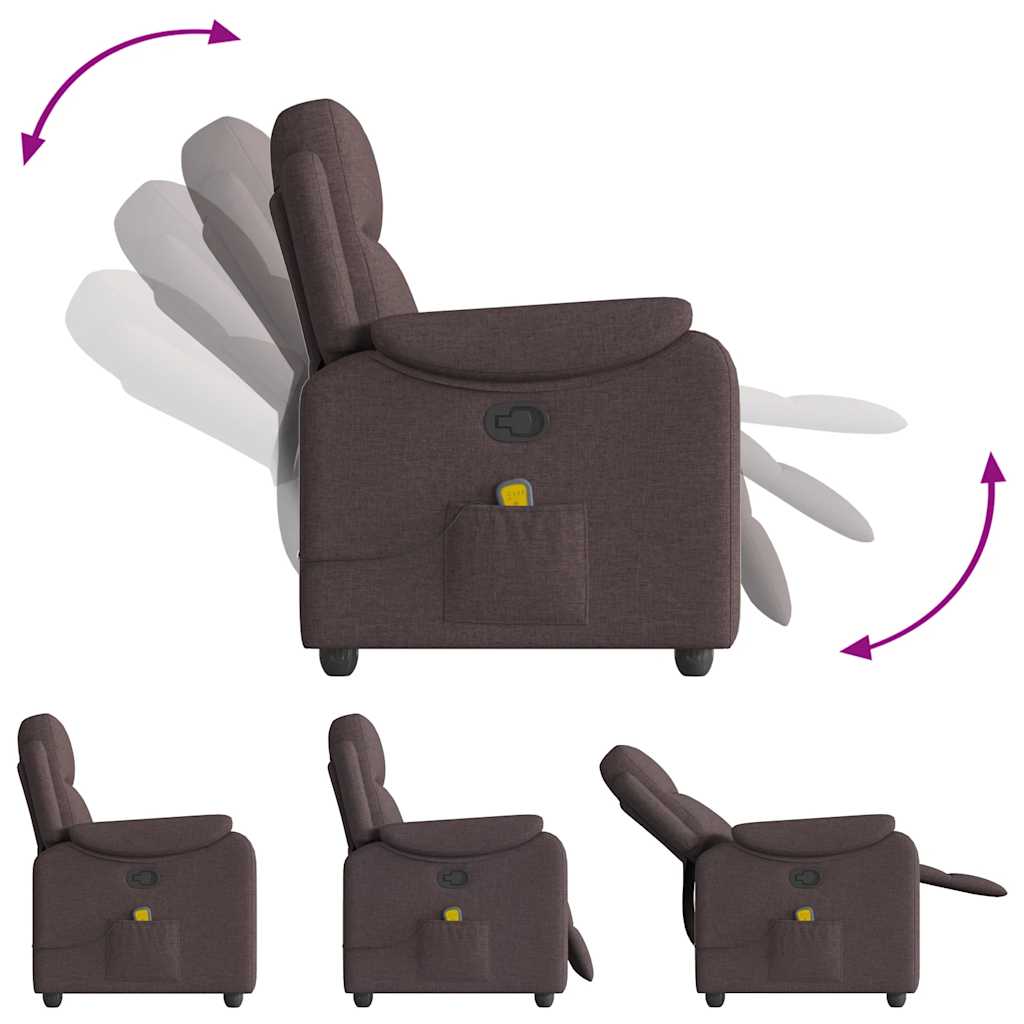 Massagestoel verstelbaar stof donkerbruin is nu te koop bij PeponiXL, paradijselijk wonen!
