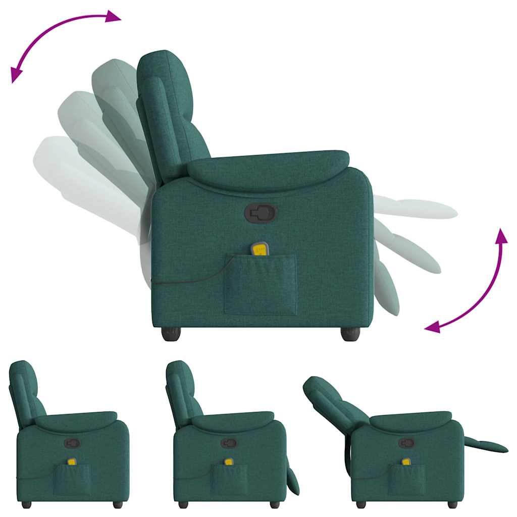 Massagestoel verstelbaar stof donkergroen is nu te koop bij PeponiXL, paradijselijk wonen!