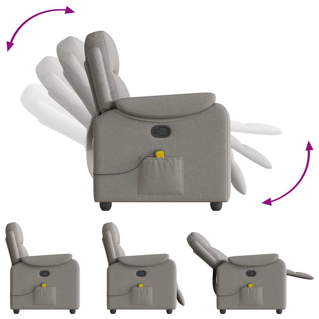 Massagestoel verstelbaar stof taupe is nu te koop bij PeponiXL, paradijselijk wonen!