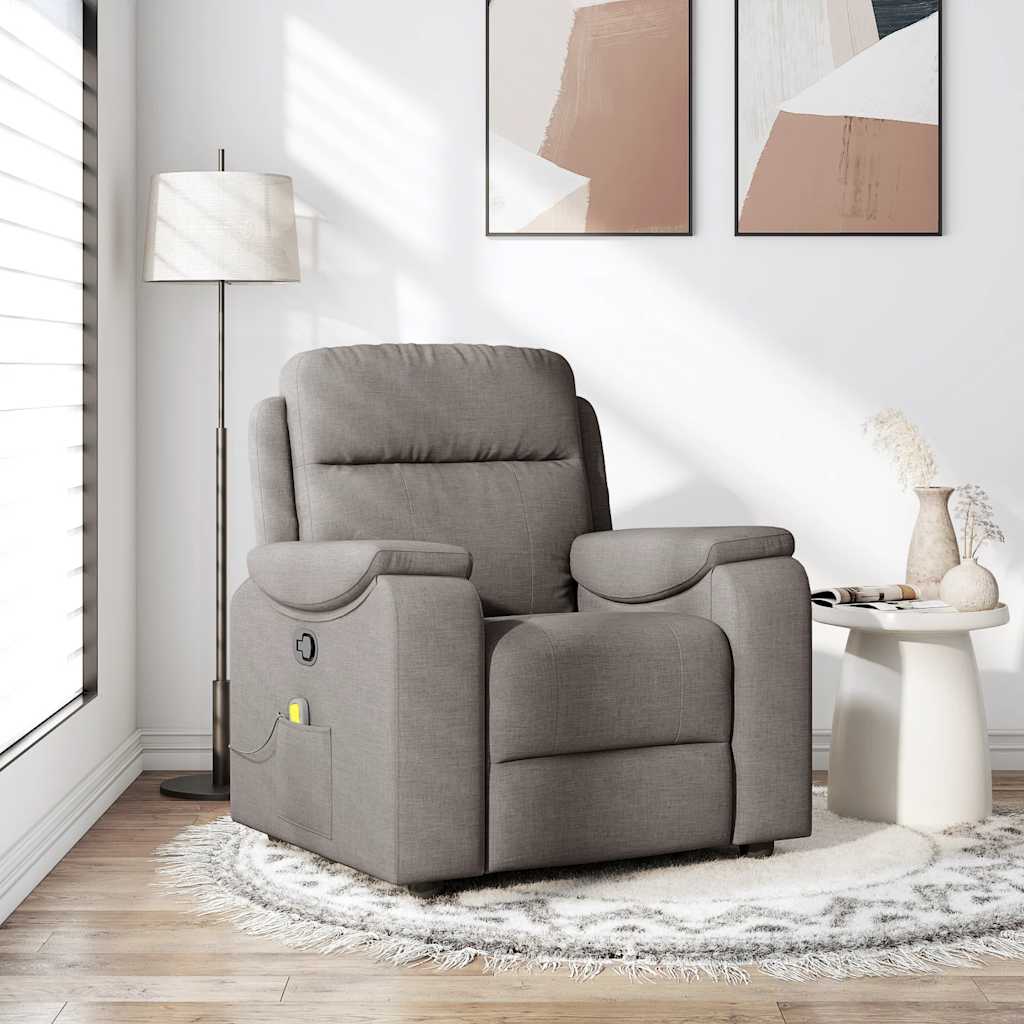 Massagestoel verstelbaar stof taupe is nu te koop bij PeponiXL, paradijselijk wonen!