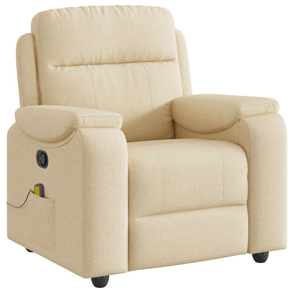 Massagestoel verstelbaar stof crèmekleurig is nu te koop bij PeponiXL, paradijselijk wonen!
