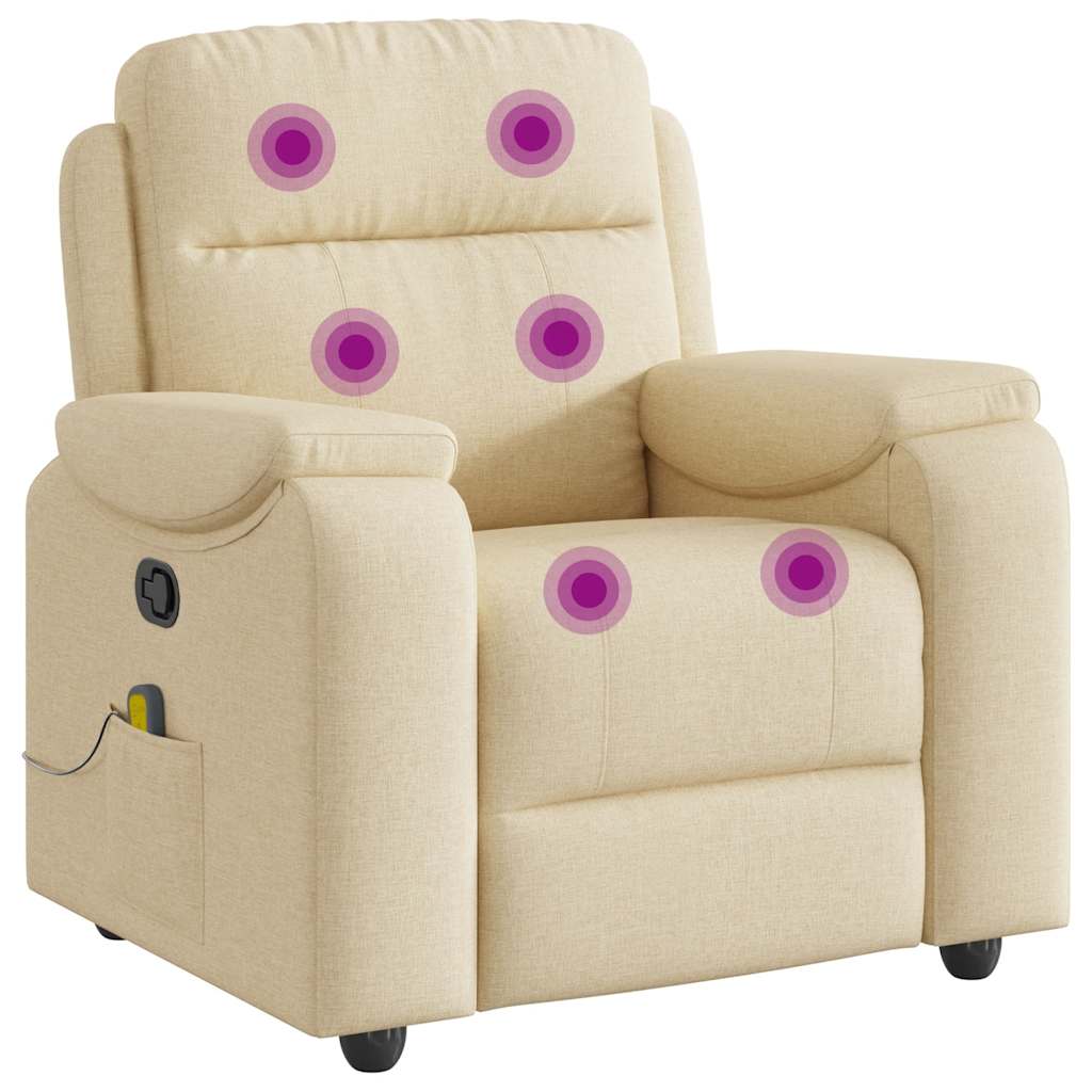 Massagestoel verstelbaar stof crèmekleurig is nu te koop bij PeponiXL, paradijselijk wonen!