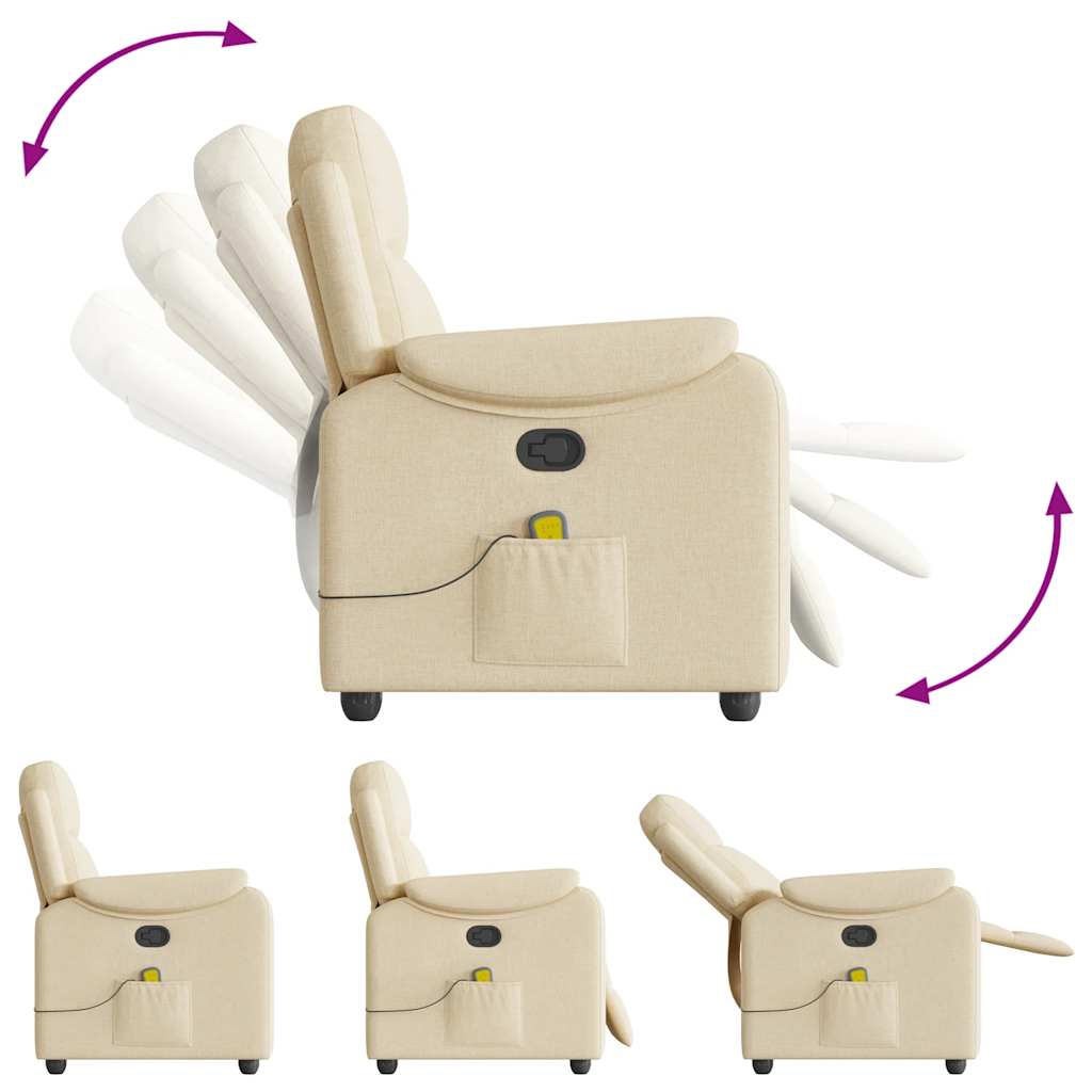 Massagestoel verstelbaar stof crèmekleurig is nu te koop bij PeponiXL, paradijselijk wonen!