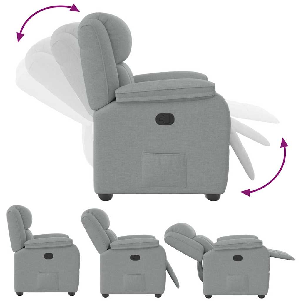 Fauteuil verstelbaar stof lichtgrijs is nu te koop bij PeponiXL, paradijselijk wonen!