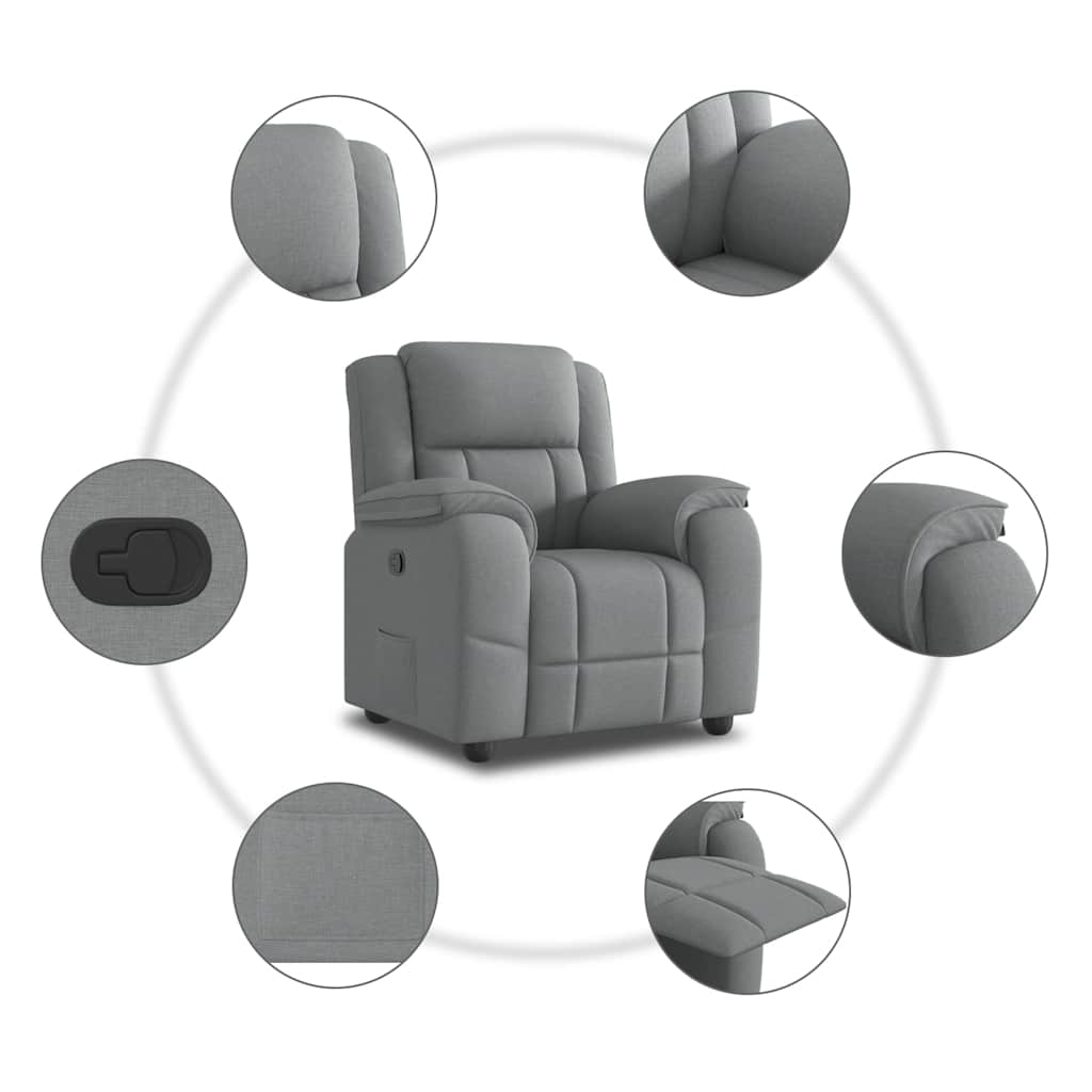 Fauteuil verstelbaar stof lichtgrijs is nu te koop bij PeponiXL, paradijselijk wonen!