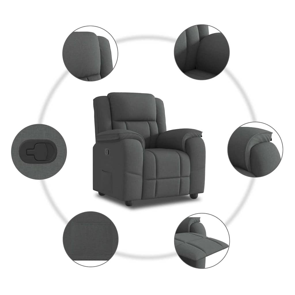 Fauteuil verstelbaar stof donkergrijs is nu te koop bij PeponiXL, paradijselijk wonen!