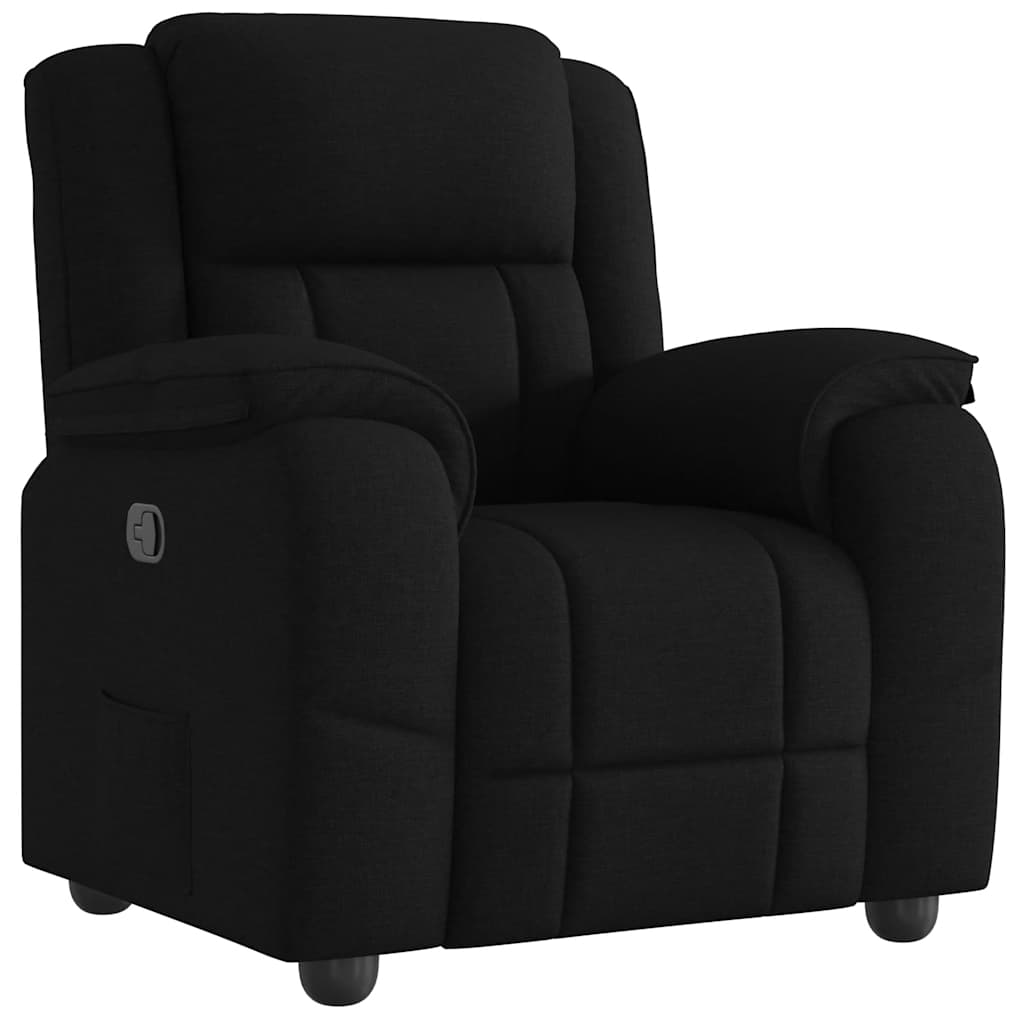 Fauteuil verstelbaar stof zwart is nu te koop bij PeponiXL, paradijselijk wonen!