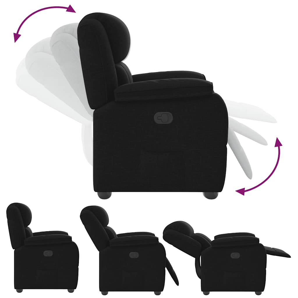 Fauteuil verstelbaar stof zwart is nu te koop bij PeponiXL, paradijselijk wonen!