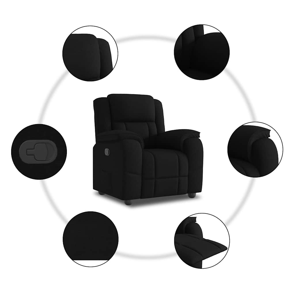 Fauteuil verstelbaar stof zwart is nu te koop bij PeponiXL, paradijselijk wonen!
