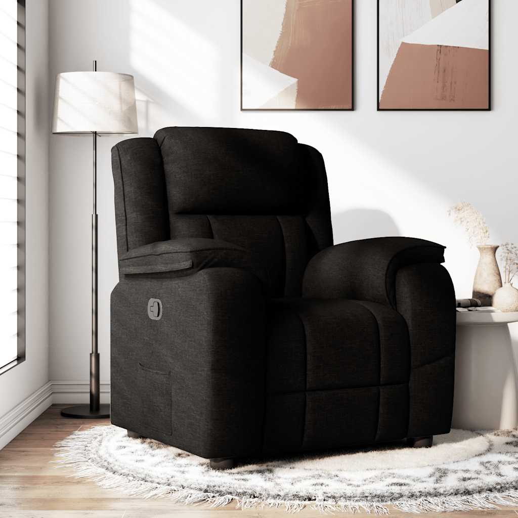 Fauteuil verstelbaar stof zwart is nu te koop bij PeponiXL, paradijselijk wonen!