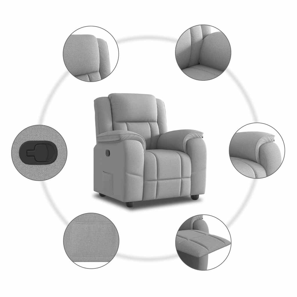Fauteuil verstelbaar stof wolk grijs is nu te koop bij PeponiXL, paradijselijk wonen!