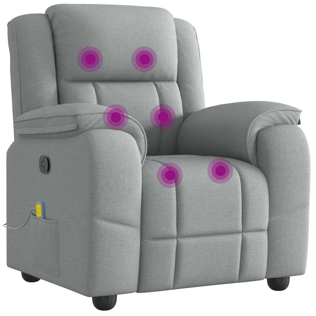 Massagestoel verstelbaar stof lichtgrijs is nu te koop bij PeponiXL, paradijselijk wonen!