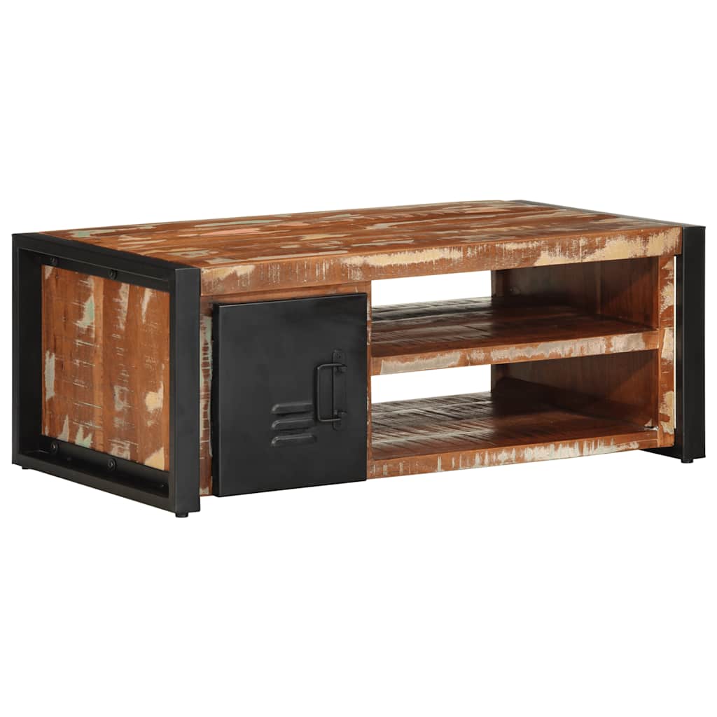 Salontafel 90x50x36 cm massief gerecycled hout meerkleurig is nu te koop bij PeponiXL, paradijselijk wonen!