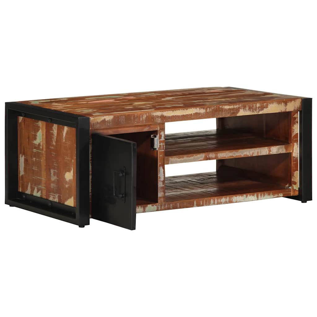 Salontafel 90x50x36 cm massief gerecycled hout meerkleurig is nu te koop bij PeponiXL, paradijselijk wonen!