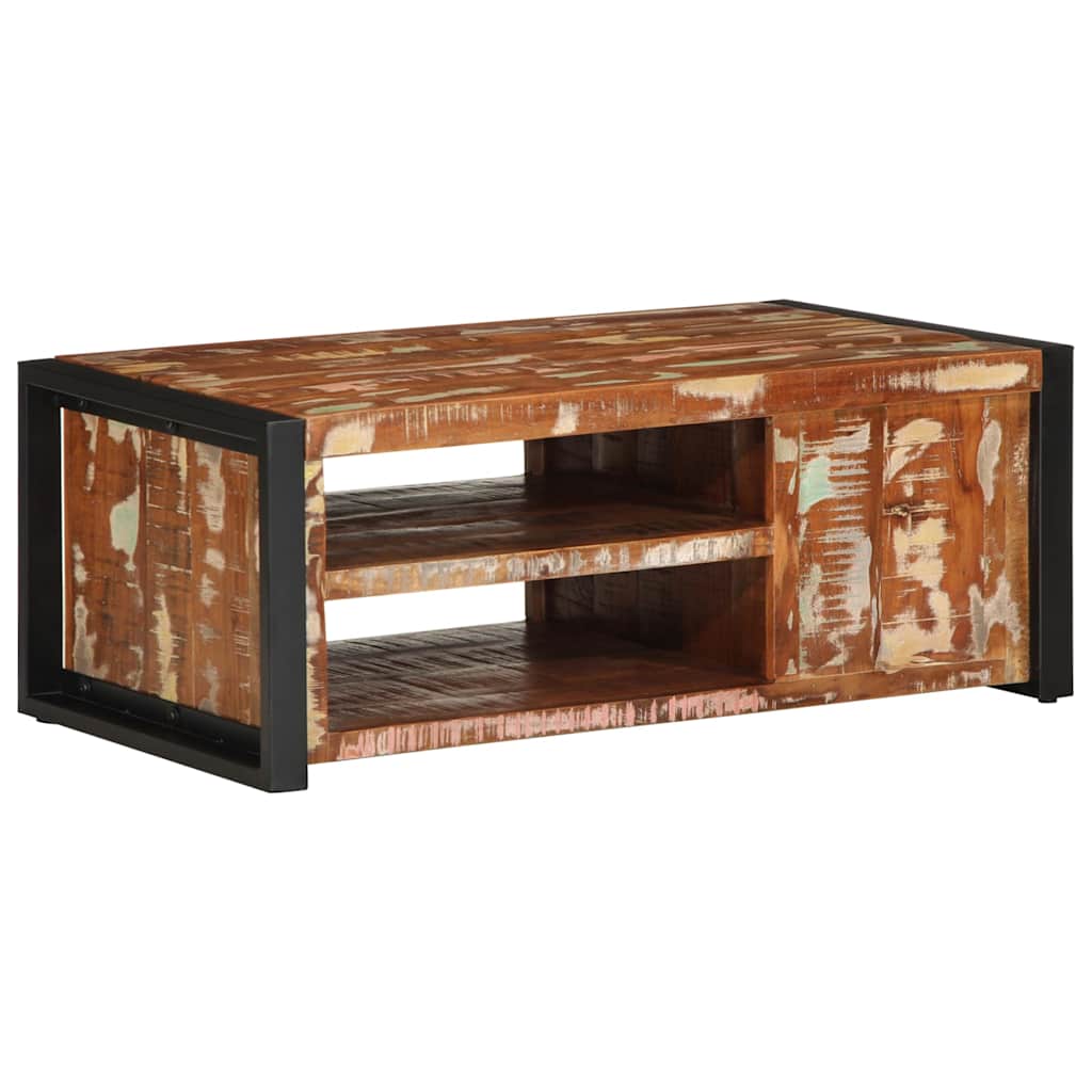 Salontafel 90x50x36 cm massief gerecycled hout meerkleurig is nu te koop bij PeponiXL, paradijselijk wonen!