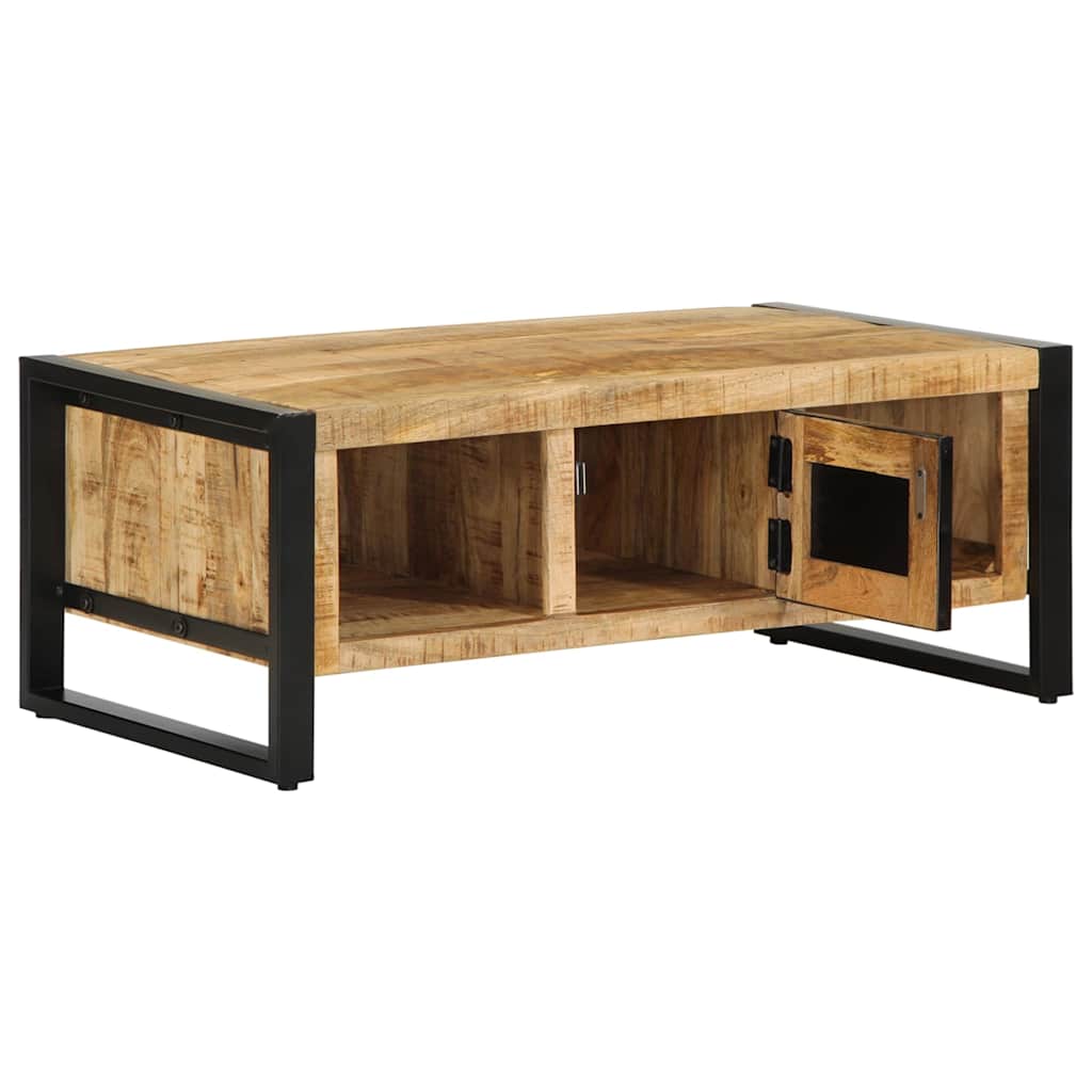 Salontafel 90x50x36 cm massief ruw mangohout is nu te koop bij PeponiXL, paradijselijk wonen!