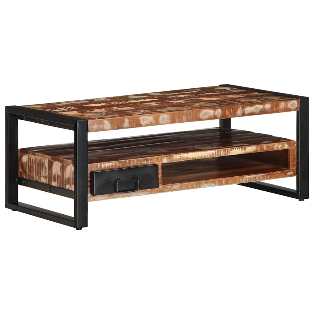 Salontafel 90x50x36 cm massief gerecycled hout meerkleurig is nu te koop bij PeponiXL, paradijselijk wonen!