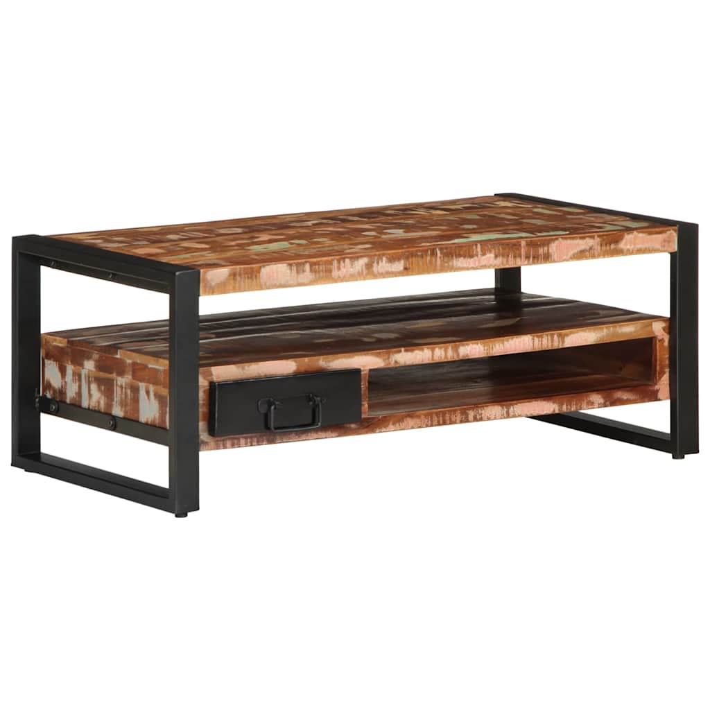 Salontafel 90x50x36 cm massief gerecycled hout meerkleurig is nu te koop bij PeponiXL, paradijselijk wonen!