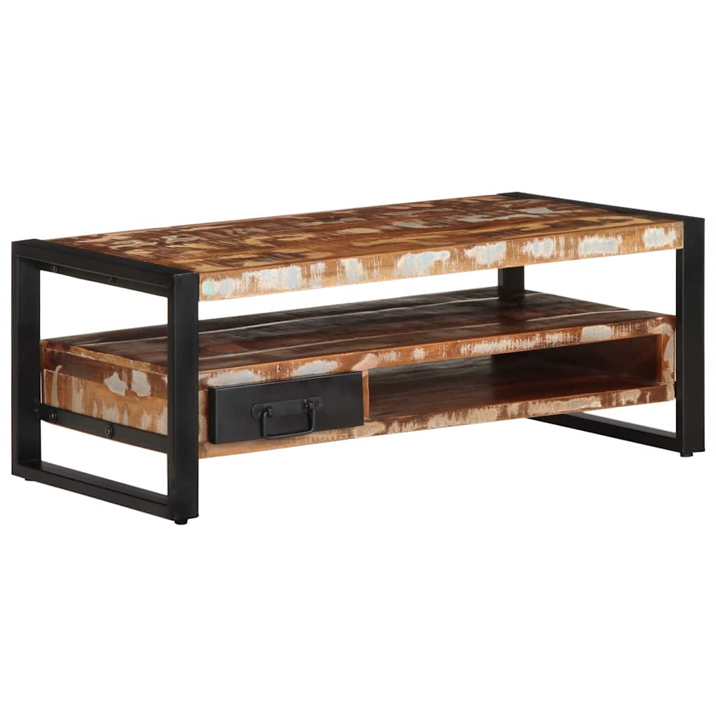 Salontafel 90x50x36 cm massief gerecycled hout meerkleurig is nu te koop bij PeponiXL, paradijselijk wonen!