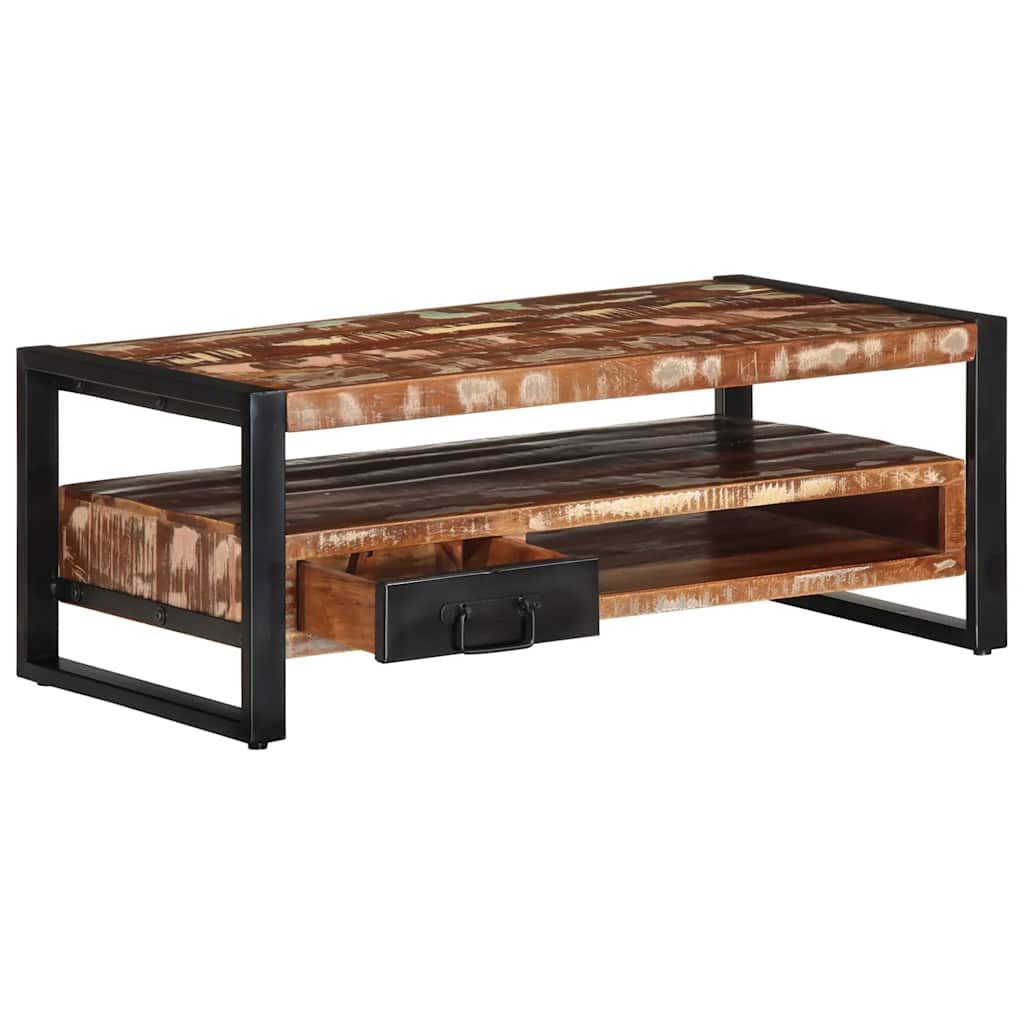 Salontafel 90x50x36 cm massief gerecycled hout meerkleurig is nu te koop bij PeponiXL, paradijselijk wonen!