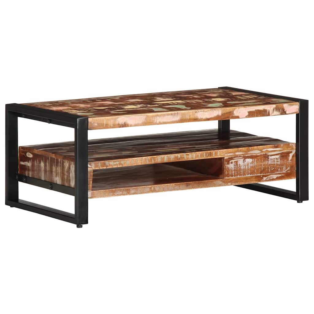 Salontafel 90x50x36 cm massief gerecycled hout meerkleurig is nu te koop bij PeponiXL, paradijselijk wonen!