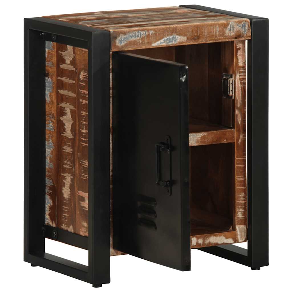 Nachtkastje 40x30x51 cm massief gerecycled hout meerkleurig is nu te koop bij PeponiXL, paradijselijk wonen!