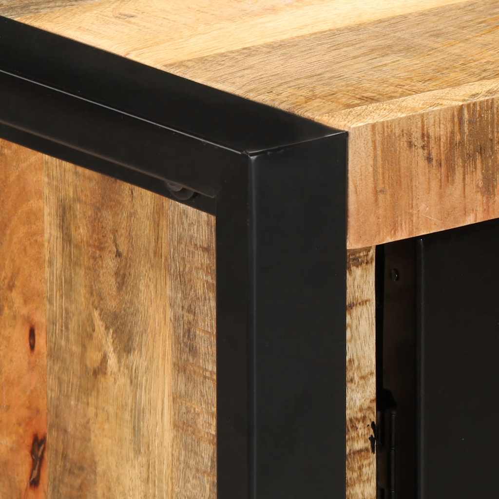 Wandkast 90x35x75 cm massief ruw mangohout is nu te koop bij PeponiXL, paradijselijk wonen!