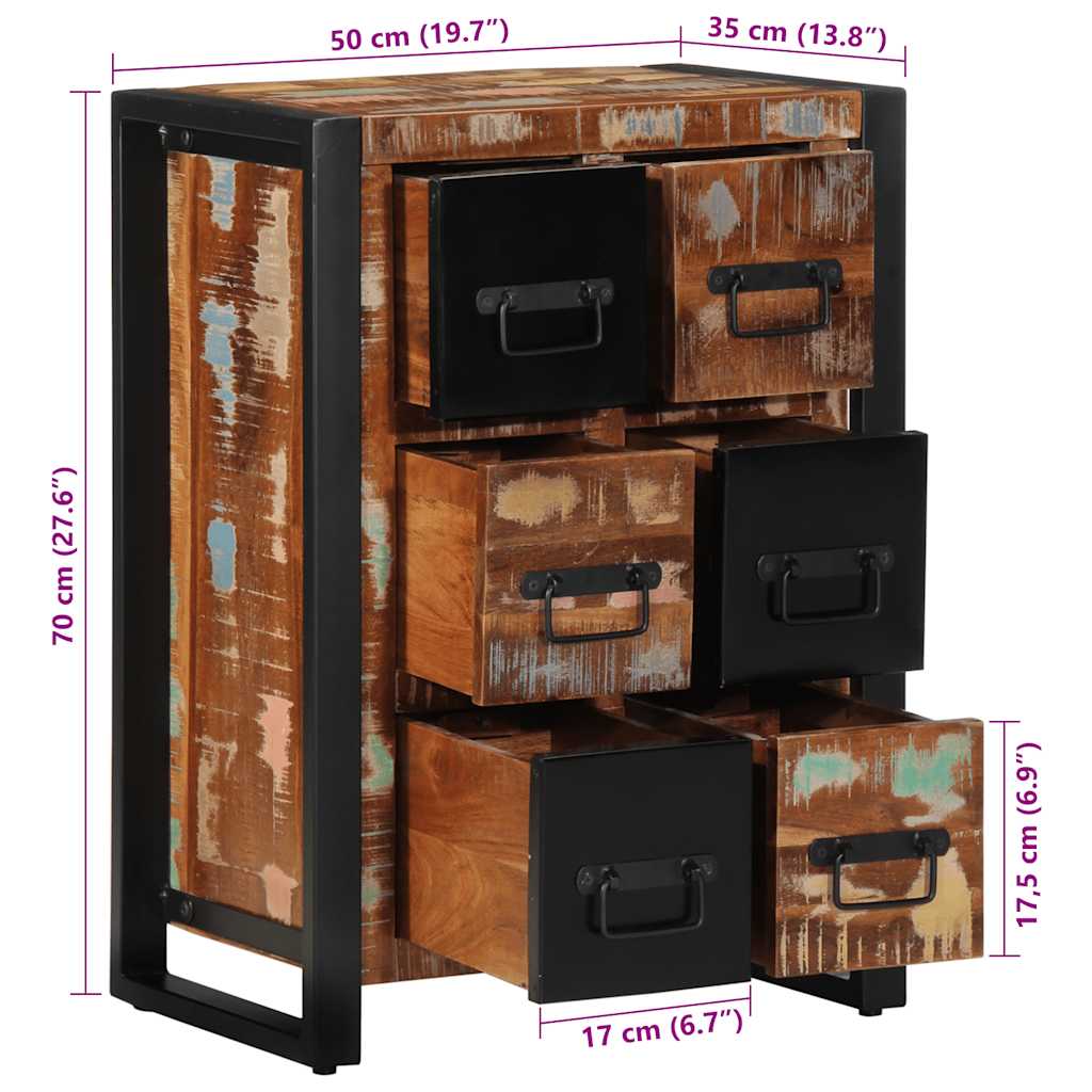 Dressoir 50x35x70 cm massief gerecycled hout is nu te koop bij PeponiXL, paradijselijk wonen!