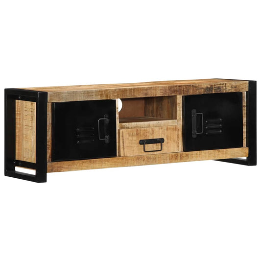 Tv-meubel 100x30x35 cm massief ruw mangohout is nu te koop bij PeponiXL, paradijselijk wonen!