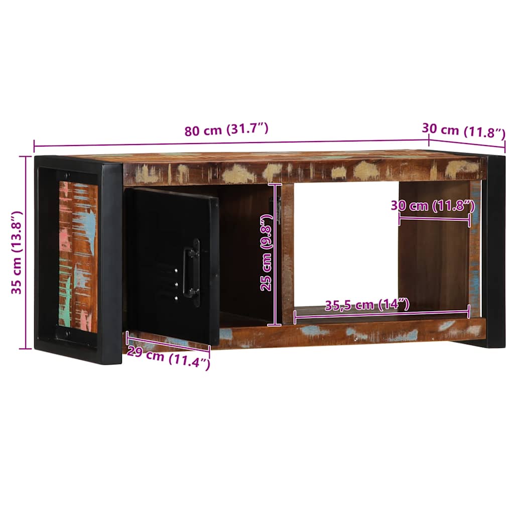 Tv-meubel 80x30x35 cm massief gerecycled hout is nu te koop bij PeponiXL, paradijselijk wonen!