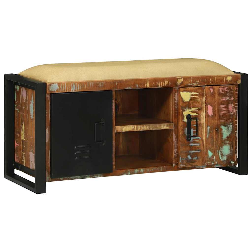 Bank Kast Multikleur 100 x 35 x 50 cm Massief gerecycled hout is nu te koop bij PeponiXL, paradijselijk wonen!