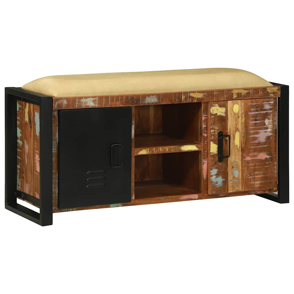 Bank Kast Multikleur 100 x 35 x 50 cm Massief gerecycled hout is nu te koop bij PeponiXL, paradijselijk wonen!