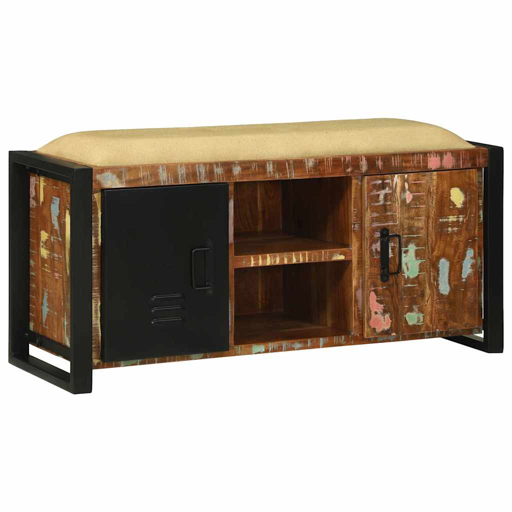 Bank Kast Multikleur 100 x 35 x 50 cm Massief gerecycled hout is nu te koop bij PeponiXL, paradijselijk wonen!