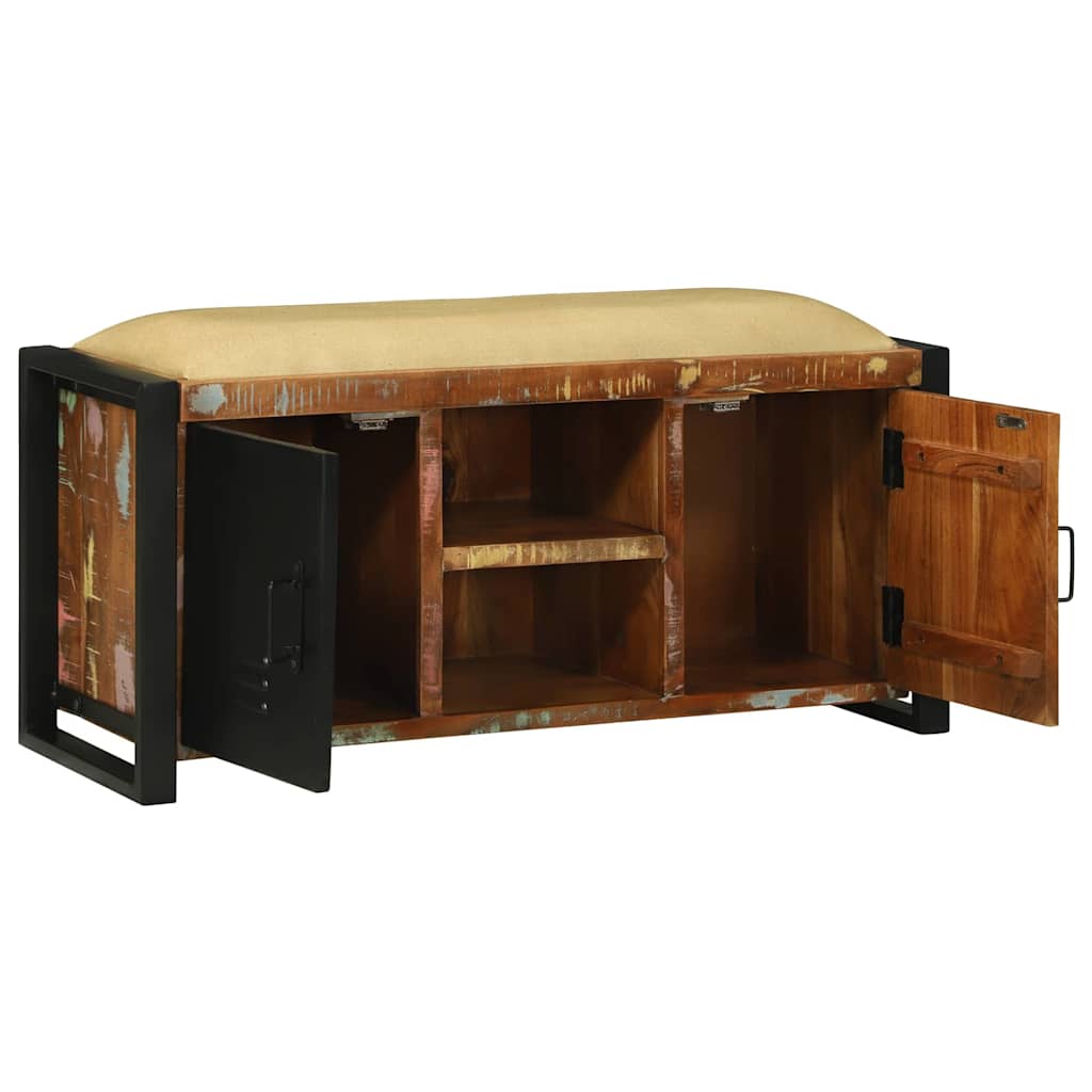 Bank Kast Multikleur 100 x 35 x 50 cm Massief gerecycled hout is nu te koop bij PeponiXL, paradijselijk wonen!