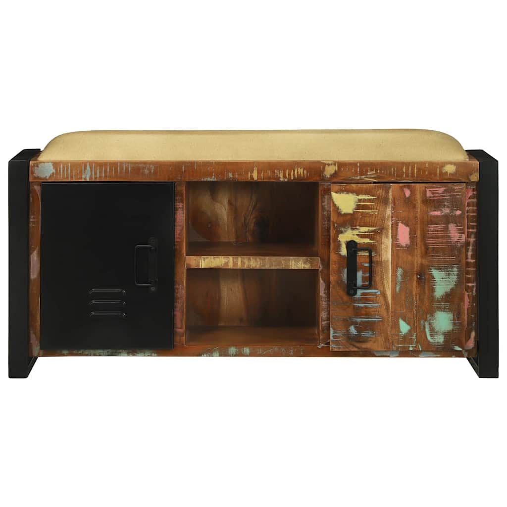 Bank Kast Multikleur 100 x 35 x 50 cm Massief gerecycled hout is nu te koop bij PeponiXL, paradijselijk wonen!