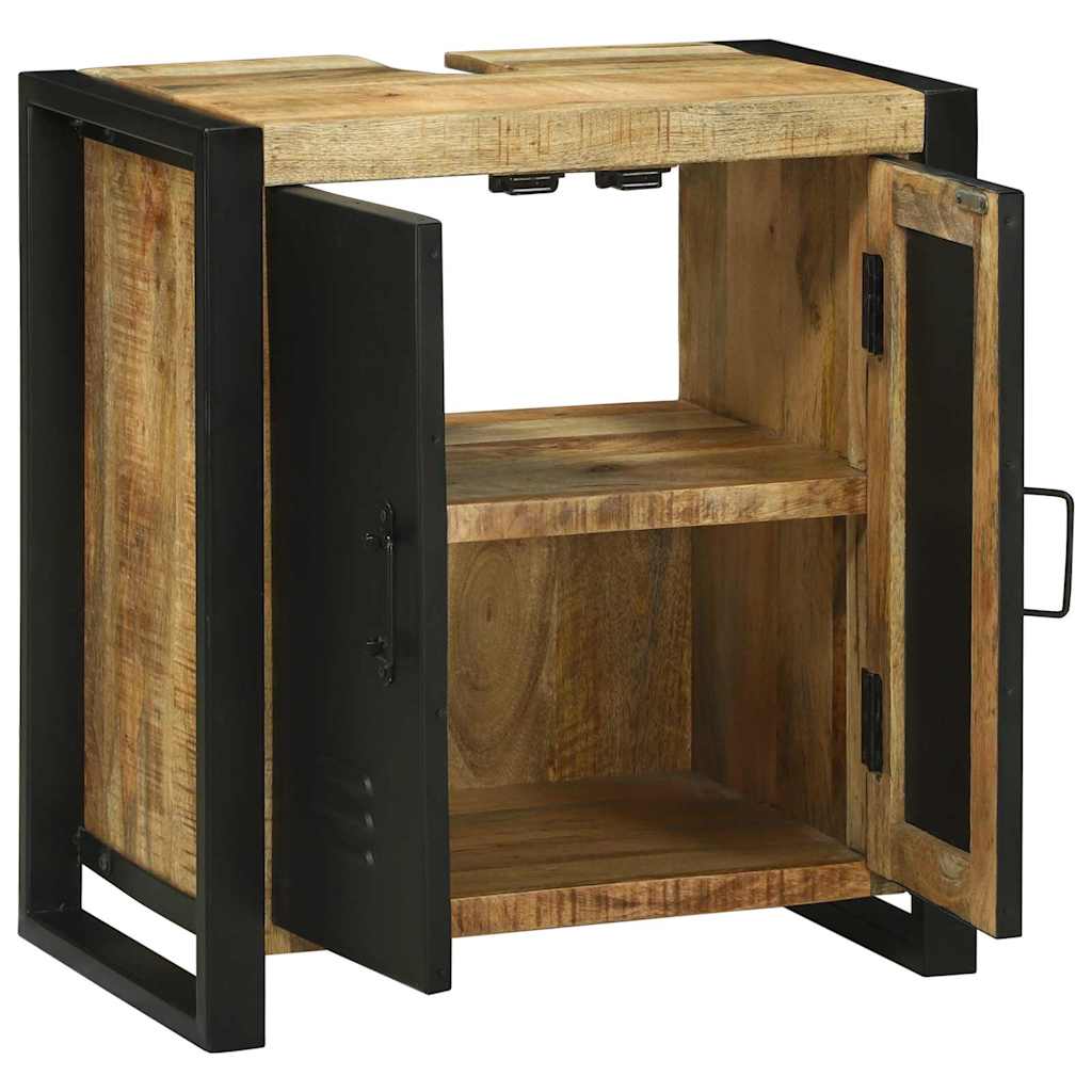 Wastafelkast met plank Bruin 55 x 35 x 60 cm Massief Mango Hout is nu te koop bij PeponiXL, paradijselijk wonen!