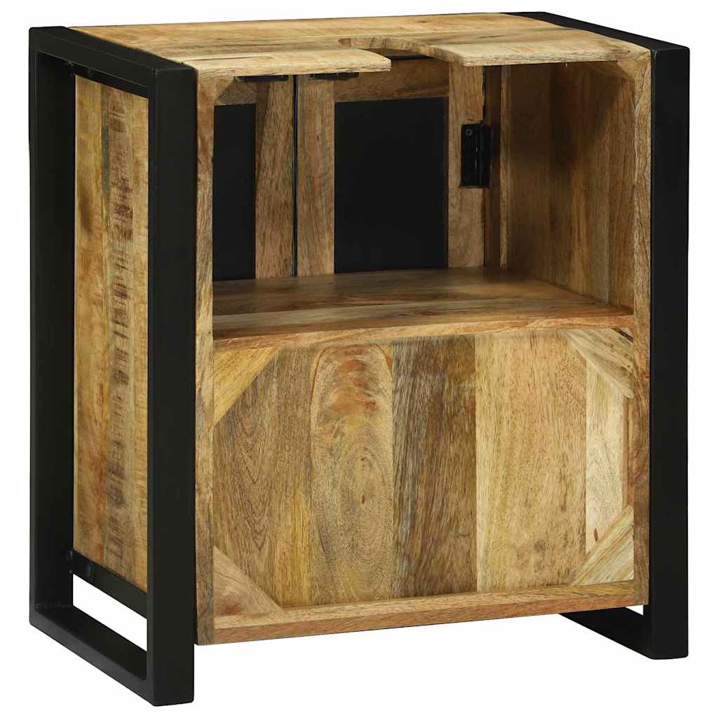 Wastafelkast met plank Bruin 55 x 35 x 60 cm Massief Mango Hout is nu te koop bij PeponiXL, paradijselijk wonen!