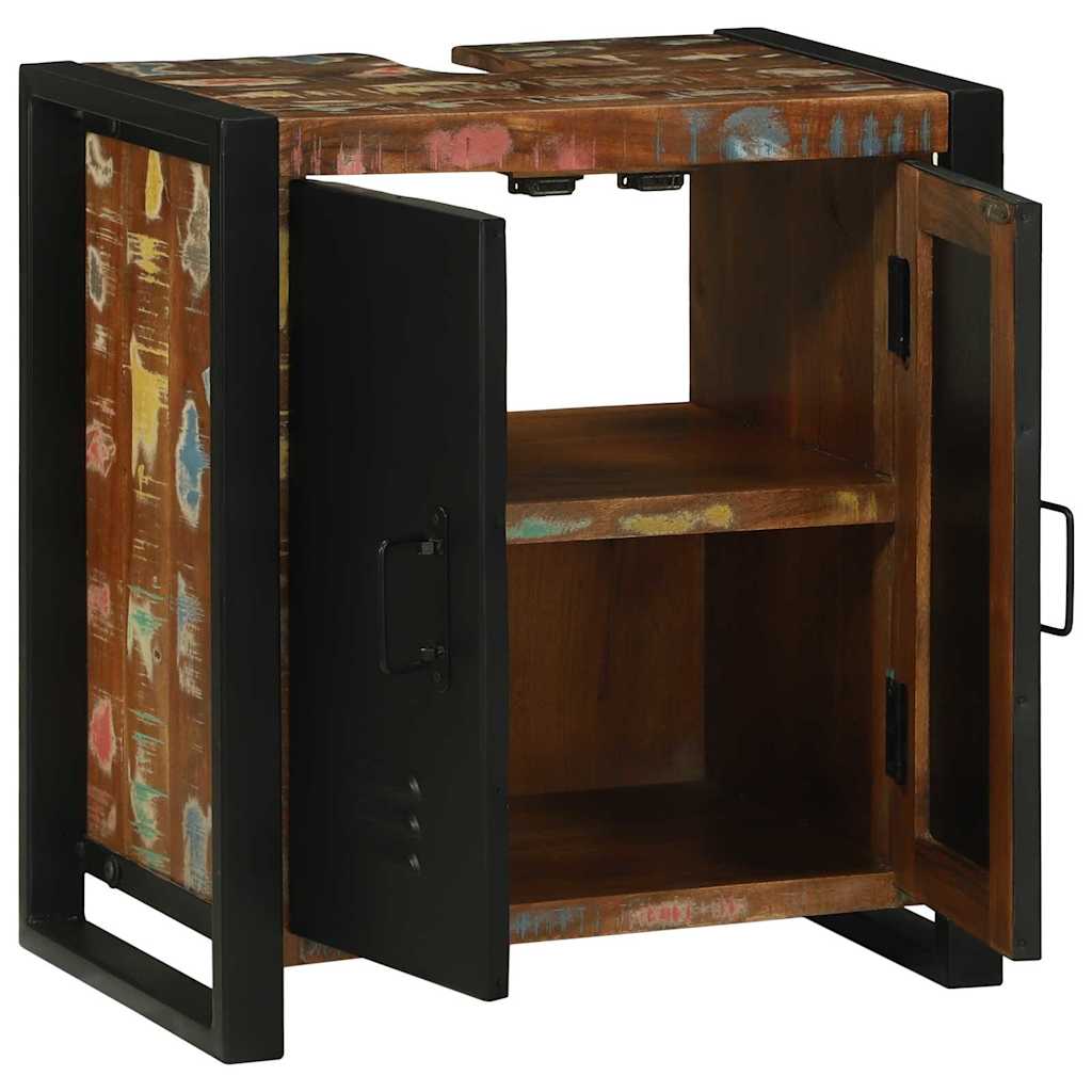 Wastafelkast Bruin 55 x 35 x 60 cm Massief Gerecycled Hout is nu te koop bij PeponiXL, paradijselijk wonen!