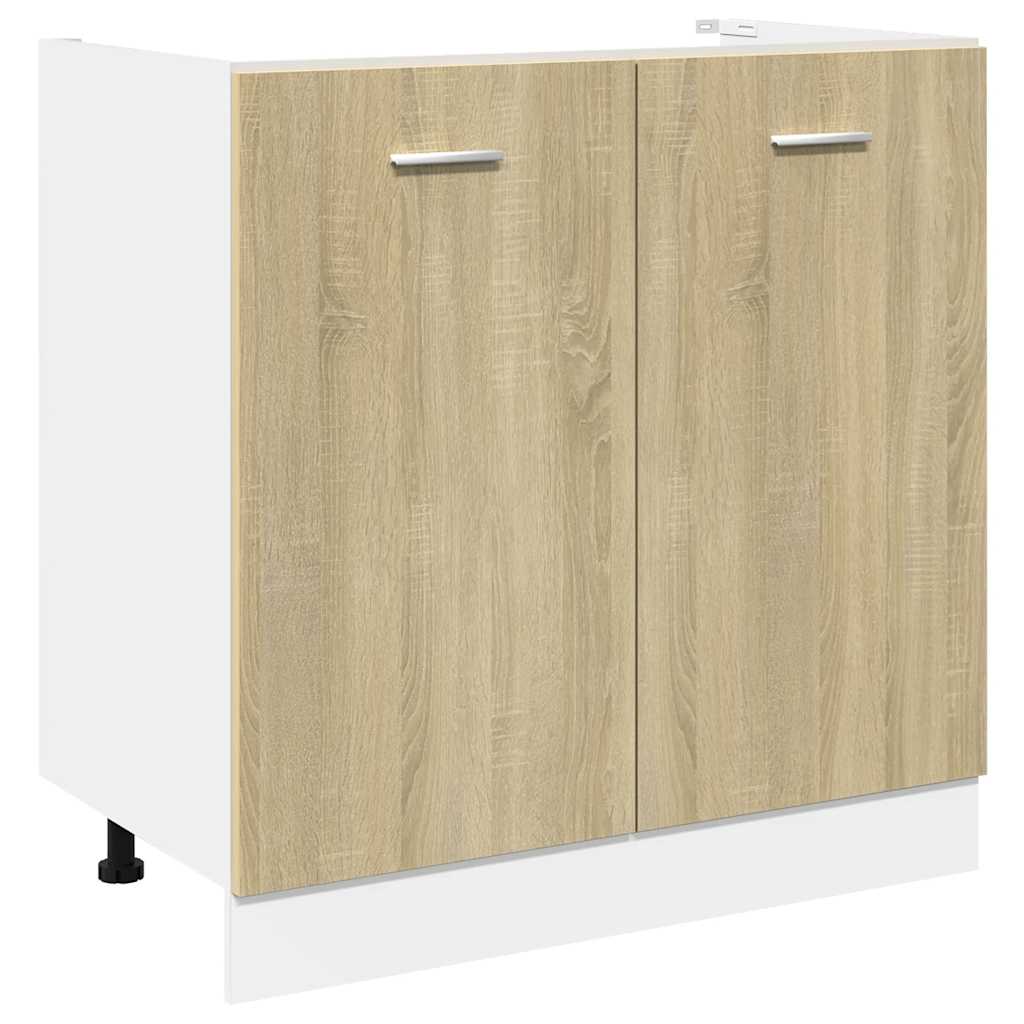 8-delige Keukenkastenset Lyon bewerkt hout sonoma eikenkleurig is nu te koop bij PeponiXL, paradijselijk wonen!