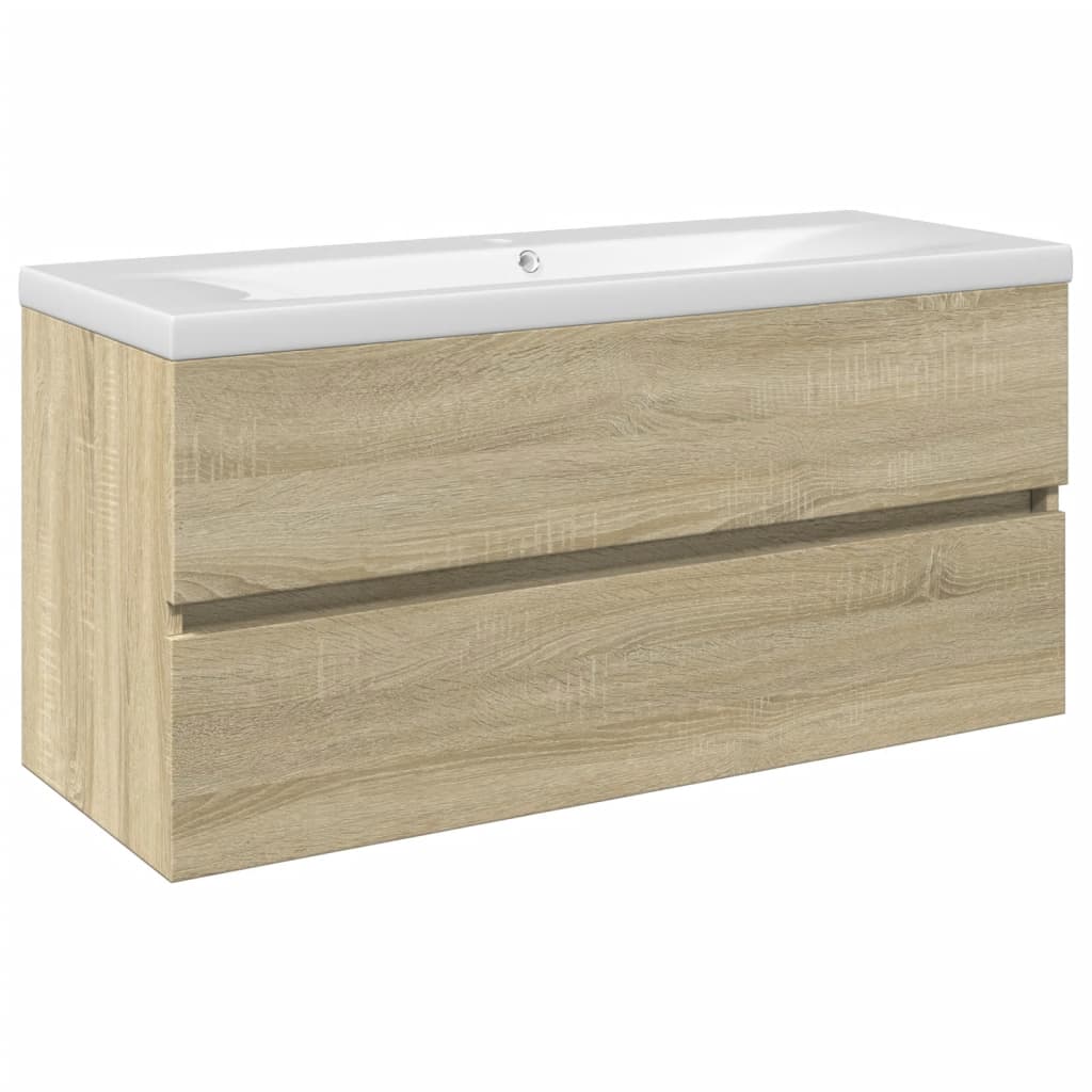 2-delige Badkamermeubelset keramiek en bewerkt hout is nu te koop bij PeponiXL, paradijselijk wonen!