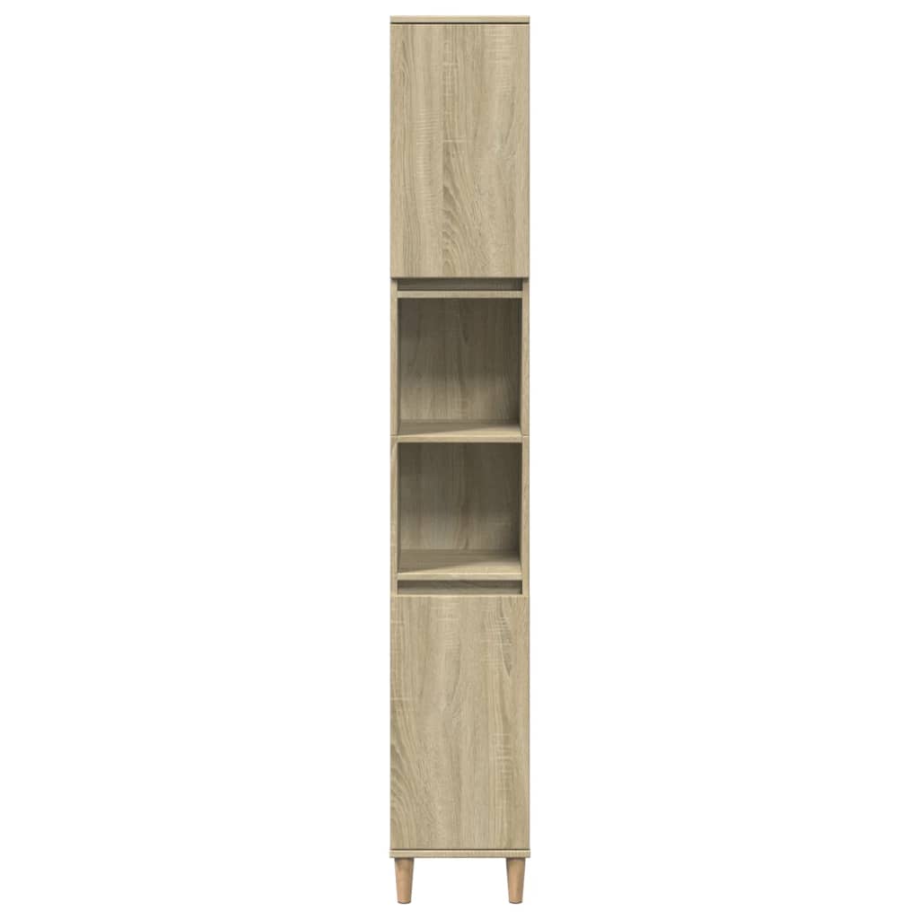 3-delige Badkamermeubelset bewerkt hout sonoma eikenkleurig is nu te koop bij PeponiXL, paradijselijk wonen!
