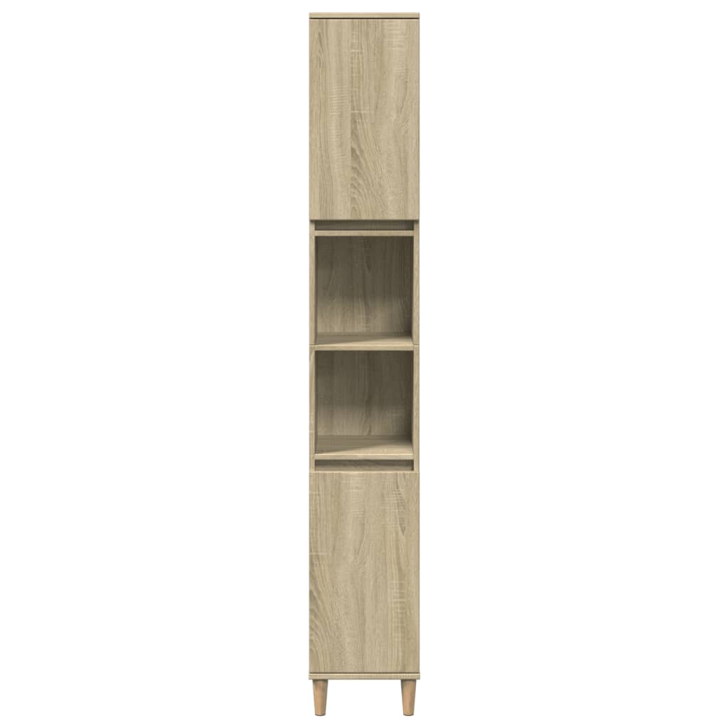 3-delige Badkamermeubelset bewerkt hout sonoma eikenkleurig is nu te koop bij PeponiXL, paradijselijk wonen!
