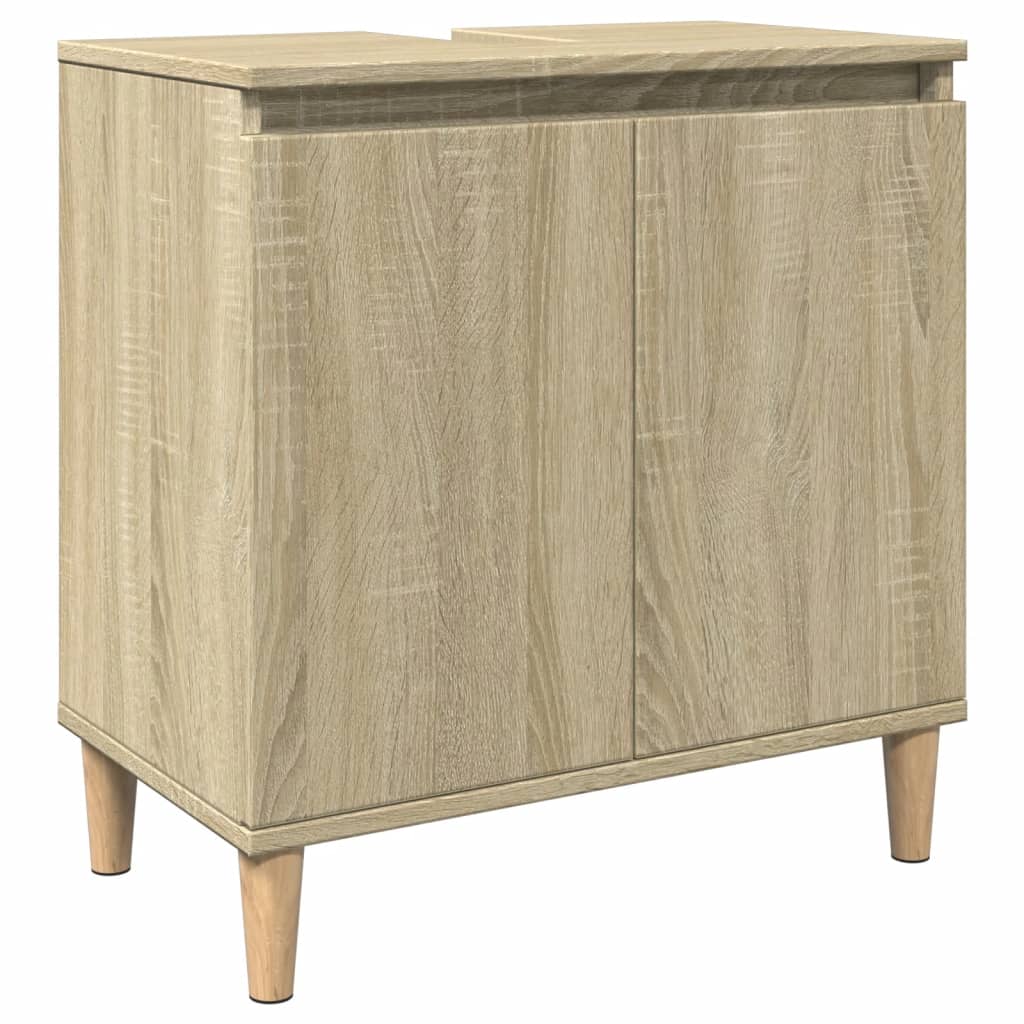 3-delige Badkamermeubelset bewerkt hout sonoma eikenkleurig is nu te koop bij PeponiXL, paradijselijk wonen!