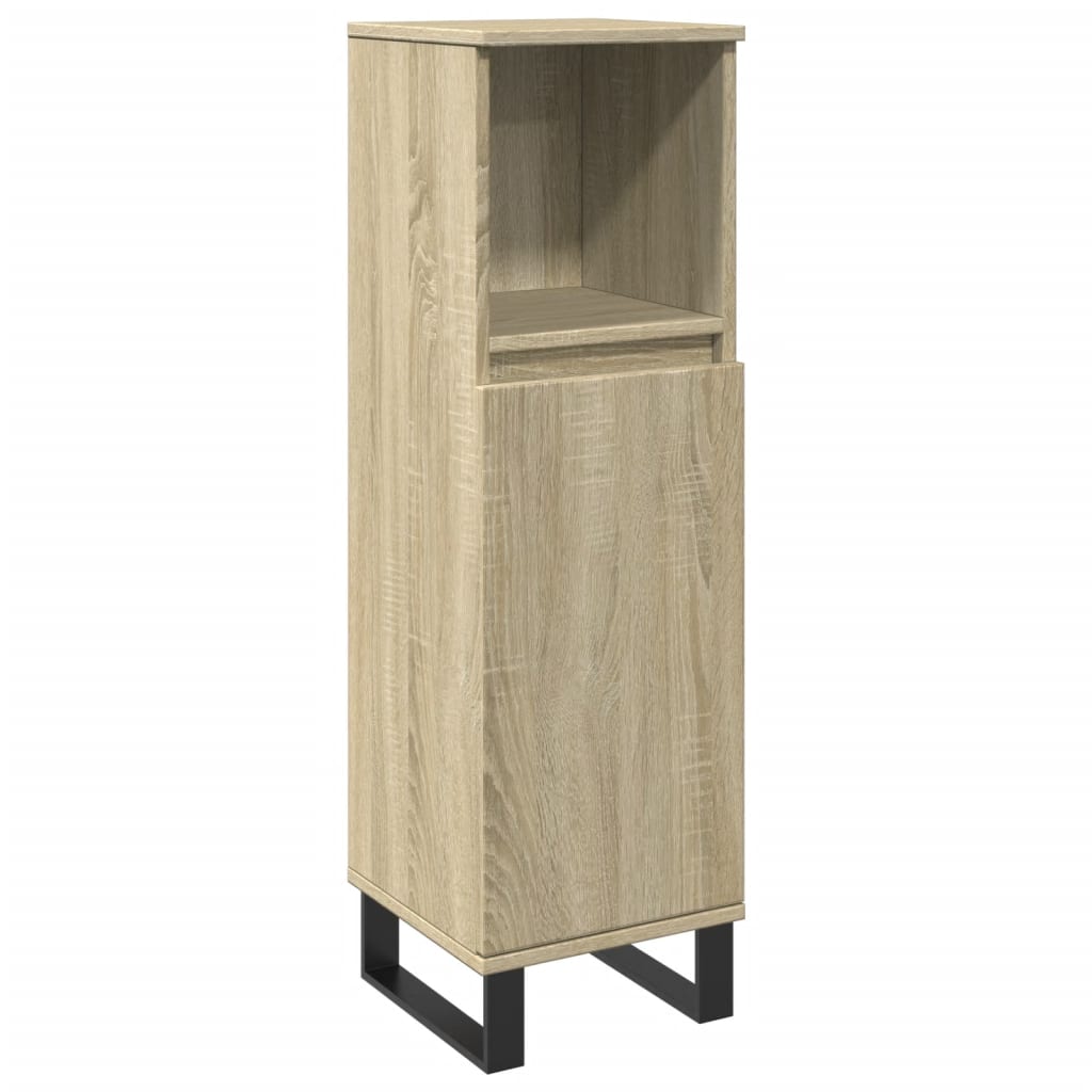3-delige Badkamermeubelset bewerkt hout sonoma eikenkleurig is nu te koop bij PeponiXL, paradijselijk wonen!