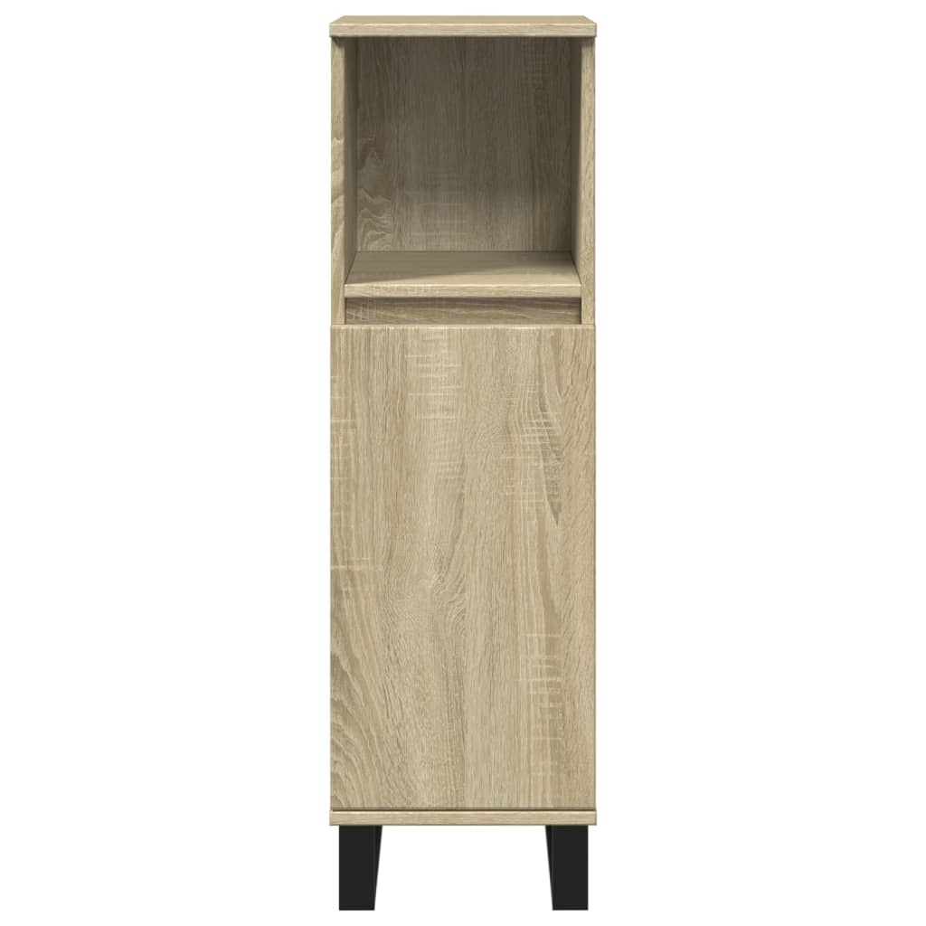 3-delige Badkamermeubelset bewerkt hout sonoma eikenkleurig is nu te koop bij PeponiXL, paradijselijk wonen!