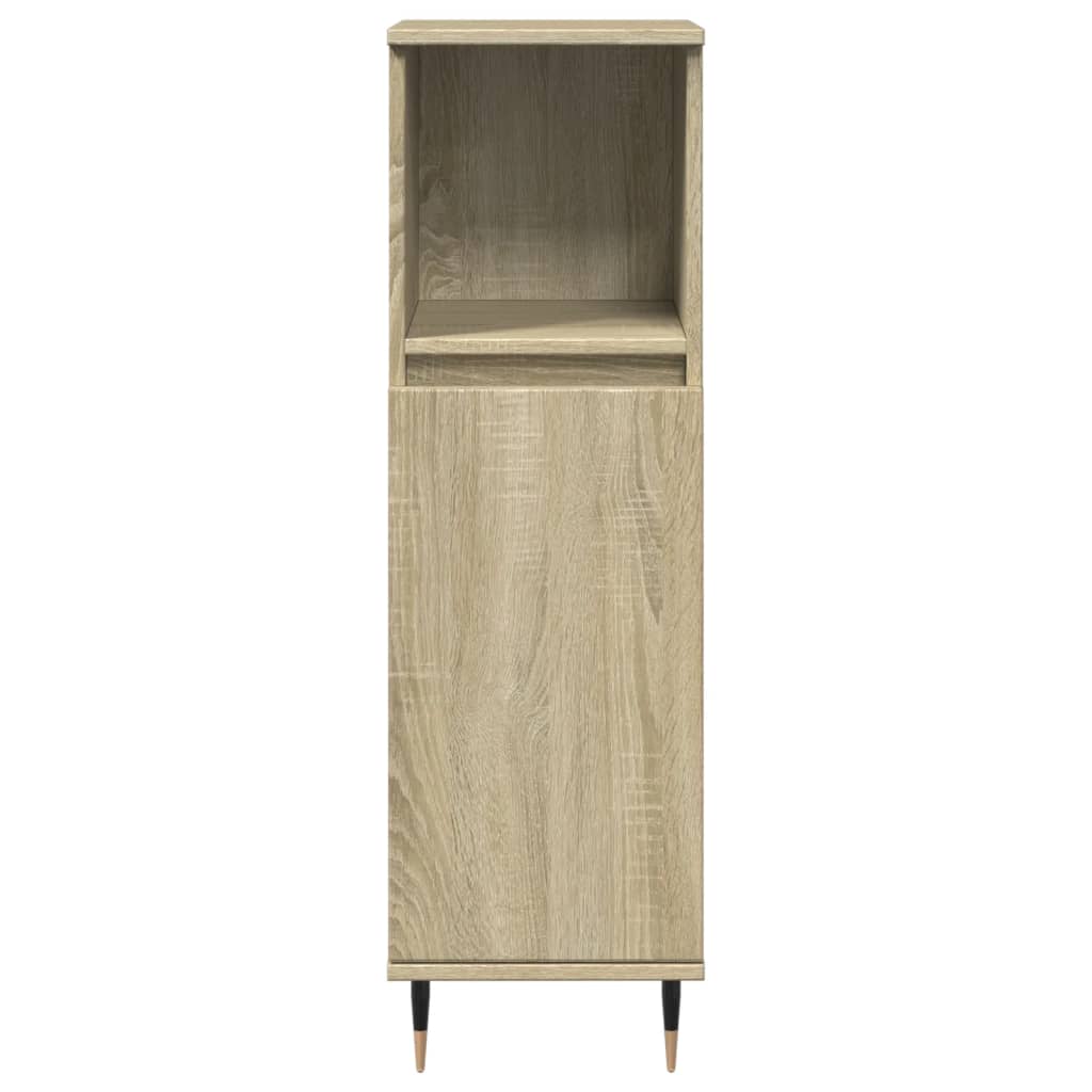 3-delige Badkamermeubelset bewerkt hout sonoma eikenkleurig is nu te koop bij PeponiXL, paradijselijk wonen!