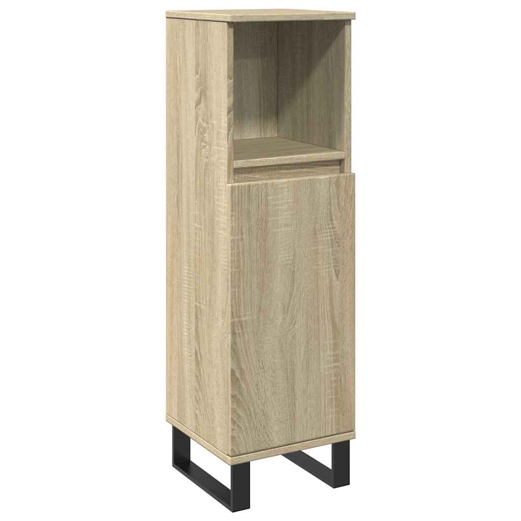 3-delige Badkamermeubelset bewerkt hout sonoma eikenkleurig is nu te koop bij PeponiXL, paradijselijk wonen!