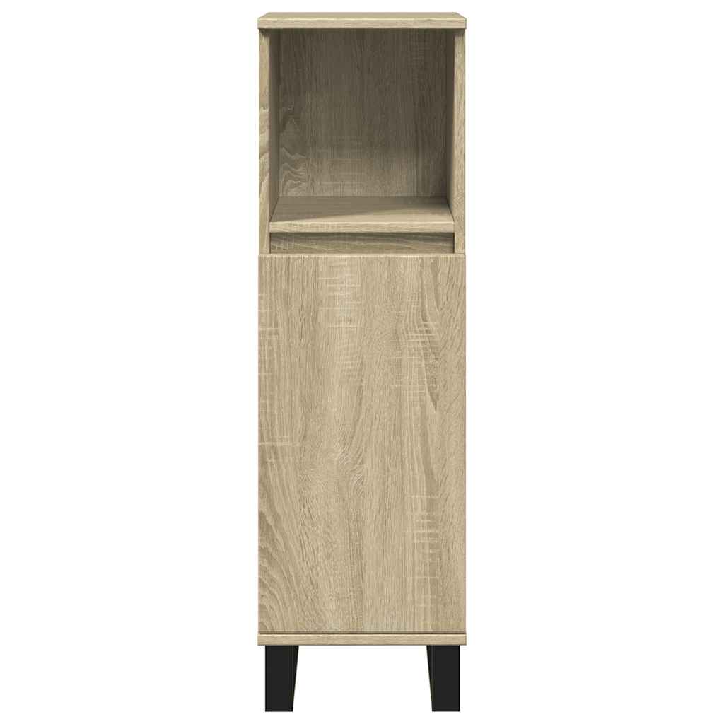 3-delige Badkamermeubelset bewerkt hout sonoma eikenkleurig is nu te koop bij PeponiXL, paradijselijk wonen!
