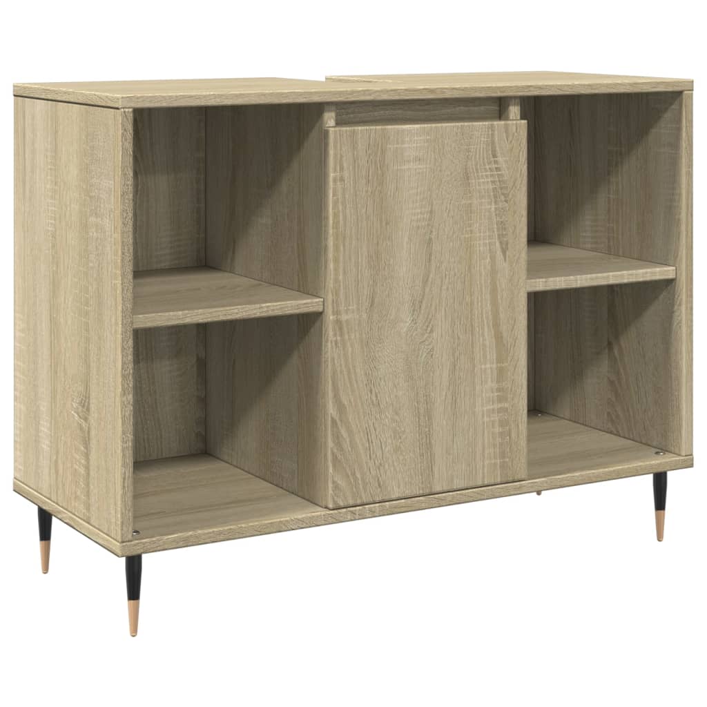 3-delige Badkamermeubelset bewerkt hout sonoma eikenkleurig is nu te koop bij PeponiXL, paradijselijk wonen!