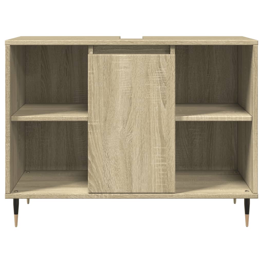 3-delige Badkamermeubelset bewerkt hout sonoma eikenkleurig is nu te koop bij PeponiXL, paradijselijk wonen!
